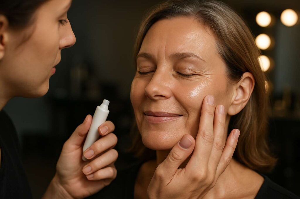 Voici la technique des maquilleurs pour lisser les rides et illuminer le teint en un seul geste